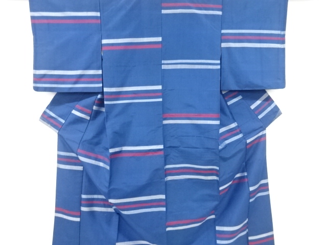 JAPANESE KIMONO / ANTIQUE KIMONO / SILK / HAND WOVEN TSUMUGI / STRIPE